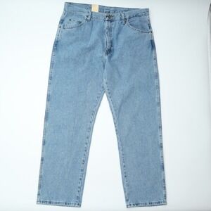 Wrangler Authentic Relaxed Fit Light Wash Denim Jeans Men Size 40x32